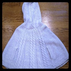Knit poncho shawl